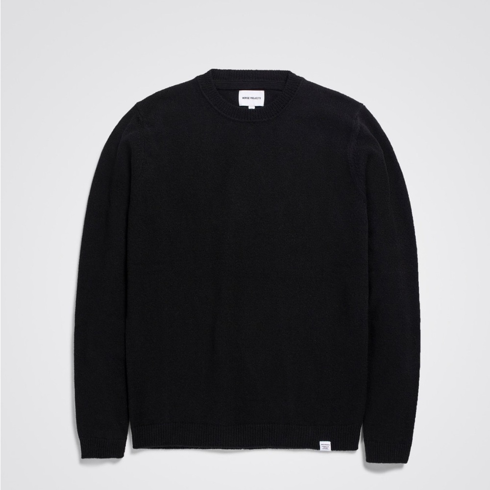 Norse Projects Sigfried Merino Lambswool Crewneck Sweater Navy Blue - Picture 2 of 10